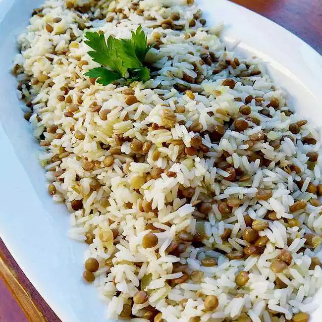 Receita de Arroz com lentilha