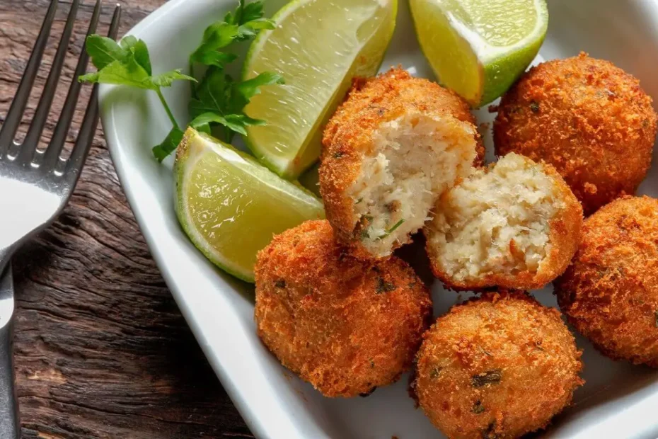 bolinho de bacalhau sequinho e crocante